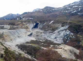 rocky pit in a mountainside rocky pit in a mountainside