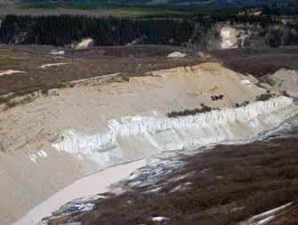 aerial view of a pit in a hillside