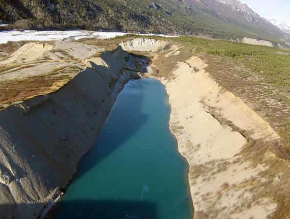 rectangular blue pond 