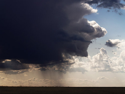 Thunderstorm on the prairie producing dramatic imagery at Nicodemus National Historic Site, Kansas.