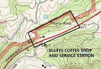 A black rectangle indicates the location of the landscape on a topographic map.