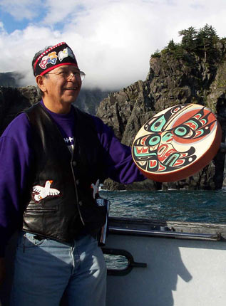 man standing in a boat