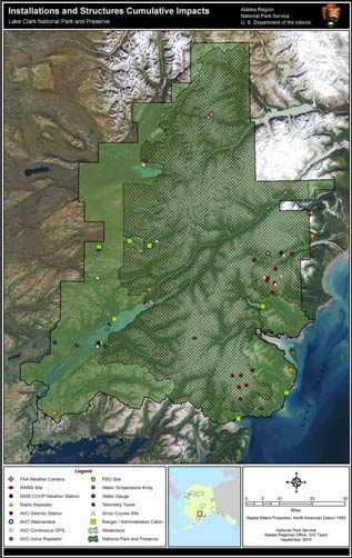 map of southwest alaska with human facilities marked