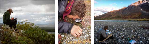 three images of people sitting in wilderness settings three images of people sitting in wilderness settings
