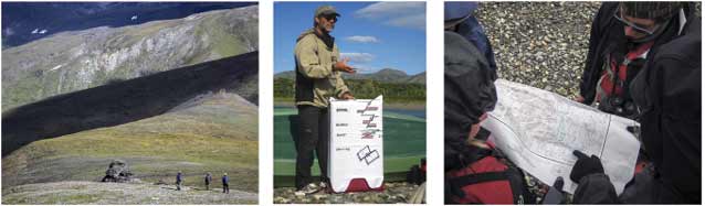 three images of people in wilderness landscapes three images of people in wilderness landscapes