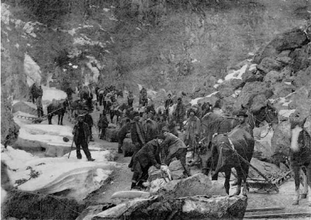 Blockade at the Canyon on the White Pass Trail