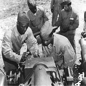 African-American Marines of the 51st Defense Battalion training at Montford Point, Camp Lejeune. 