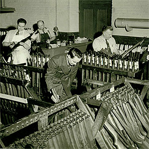 assembly of M1 Garand Rifles during World War II