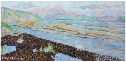 Landscape painting in progress Landscape painting in progress