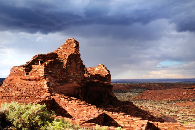 Storm clouds over the runis of Wupatki Pueblo Storm clouds over the runis of Wupatki Pueblo