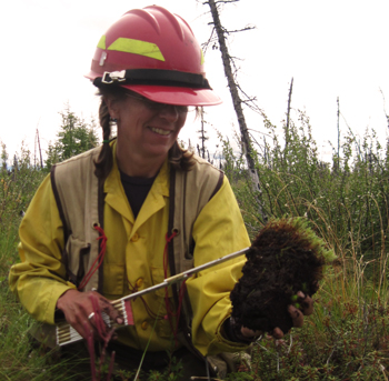 fire ecologist measure the moss layer