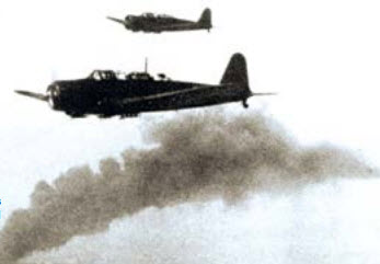 Two planes fly near smoke. Two planes fly near smoke.