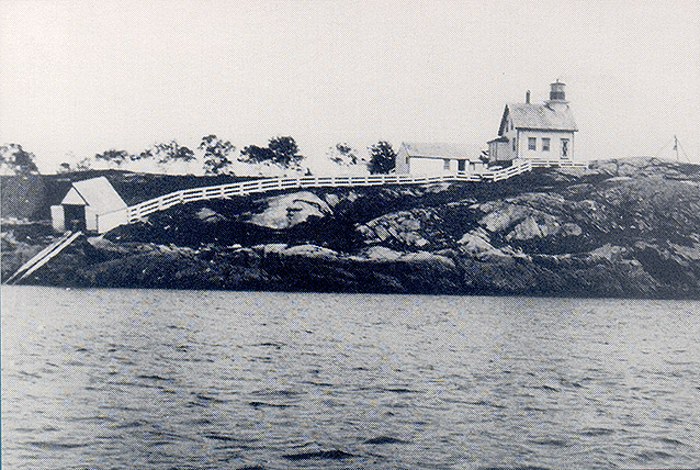 Saint Croix Island lighthouse in the 1900s.