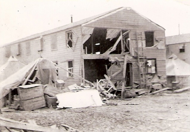 Wreckage of a building