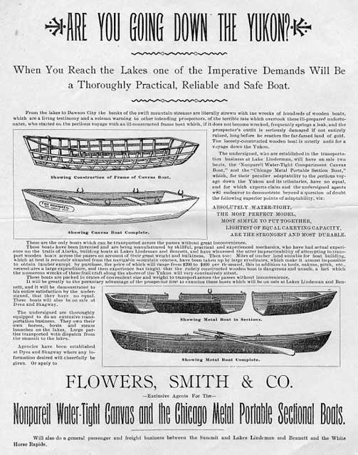 Historic advertisement for boats with headline Historic advertisement for boats with headline