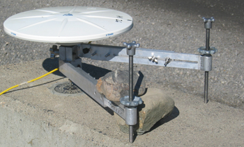 A temporary GPS unit on the ground