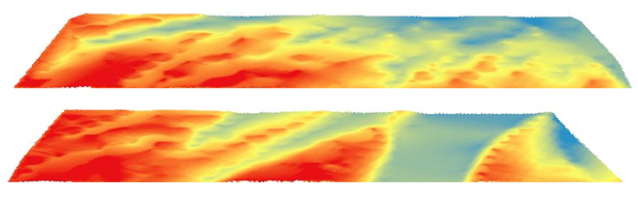 two topographic representations of the Toklat floodplain