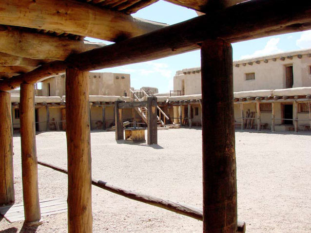 Interior courtyard of the reconstructed fort at Bent’s Old Fort NHS
