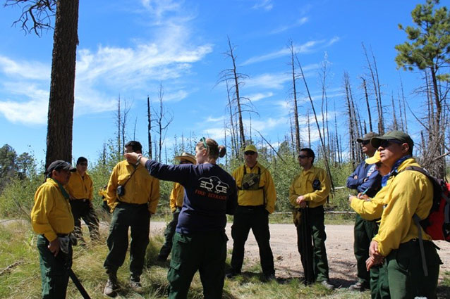 Fire ecology crew member Julie McGrady talks about plant identification