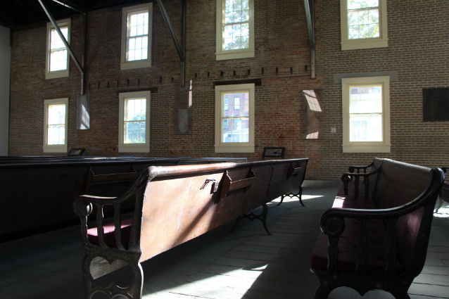 benches in a chapel