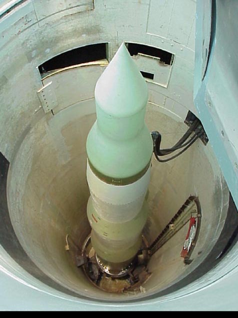 a missile in an underground silo