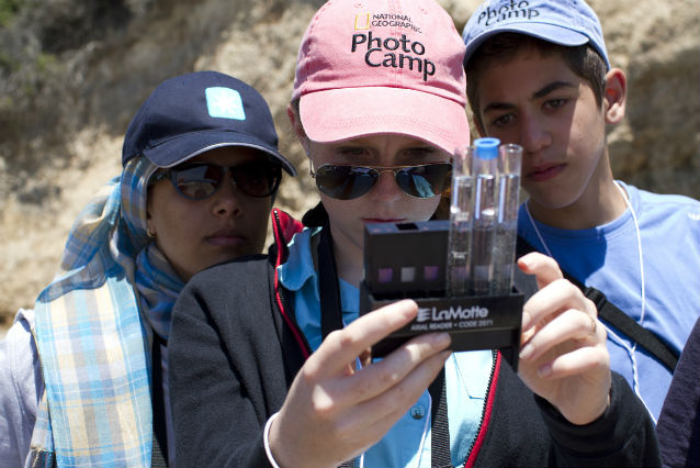 students participating in environmental monitoring