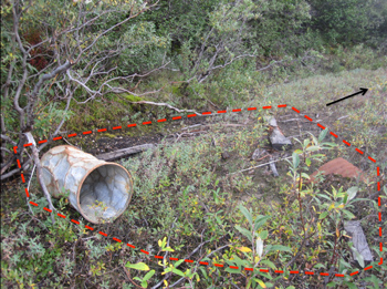 historic artifact strewn around an archaeological site