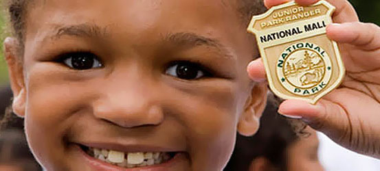 A young junior ranger on the National Mall