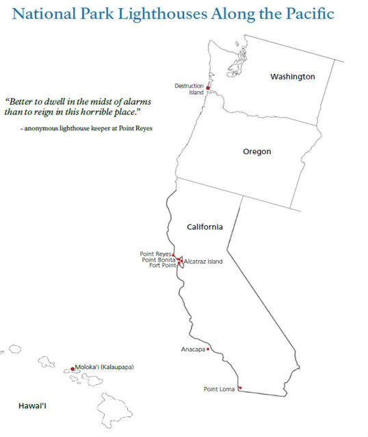 map of lighthouses along pacific coast map of lighthouses along pacific coast
