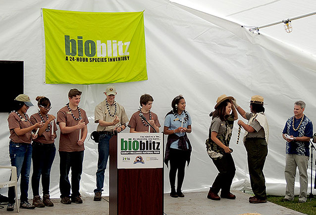 Youth Ambassadors at the Bioblitz ceremony
