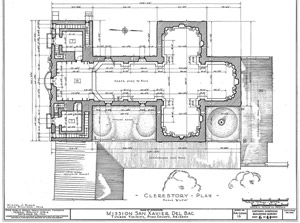 Plan of San Xavier, drawn for the Historic American Building Survey, 1940. 