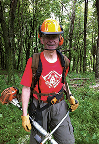 A volunteer trail maintainer along the Appalachian Trail (Credit: Karl Ford)