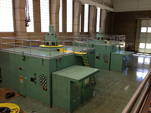 Image of three green generating units 