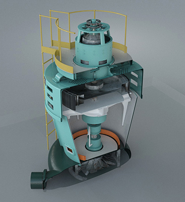 Photo of a model turquoise generator unit