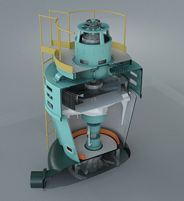 Photo of a model turquoise generator unit Photo of a model turquoise generator unit