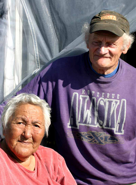 an elderly man and woman