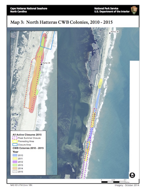 North Hatteras CWB Colonies, 2010 - 2015