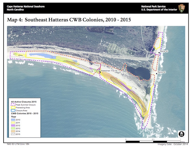 Southeast Hatteras CWB Colonies, 2010 - 2015