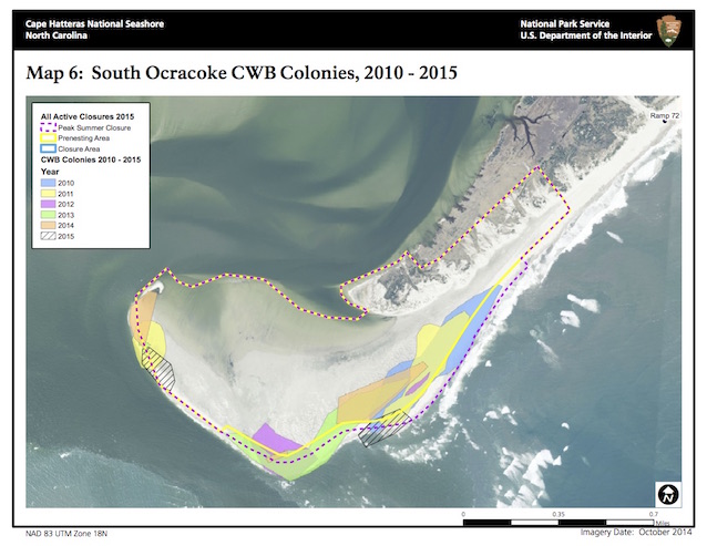 South Ocracoke CWB Colonies, 2010 - 2015