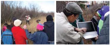 Students using equiptment.