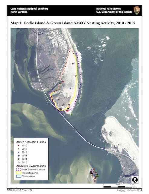 Map 1: Bodie Island Sea Turtle Nests, 2015