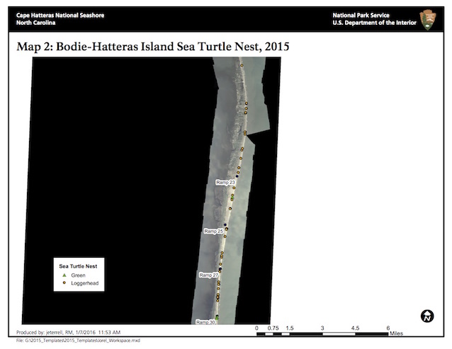 Map 2: Bodie-Hatteras Island Sea Turtle Nests, 2015 Map 2: Bodie-Hatteras Island Sea Turtle Nests, 2015