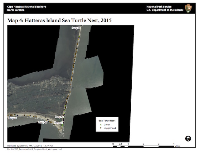 Map 4: Hatteras Island Sea Turtle Nests, 2015