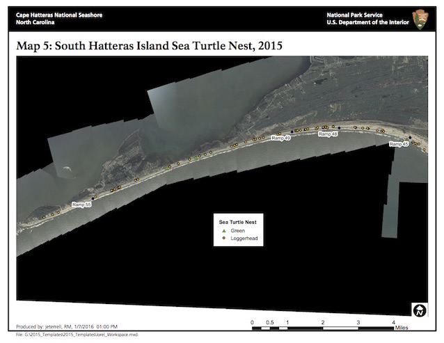 Map 5: South Hatteras Island Sea Turtle Nests, 2015