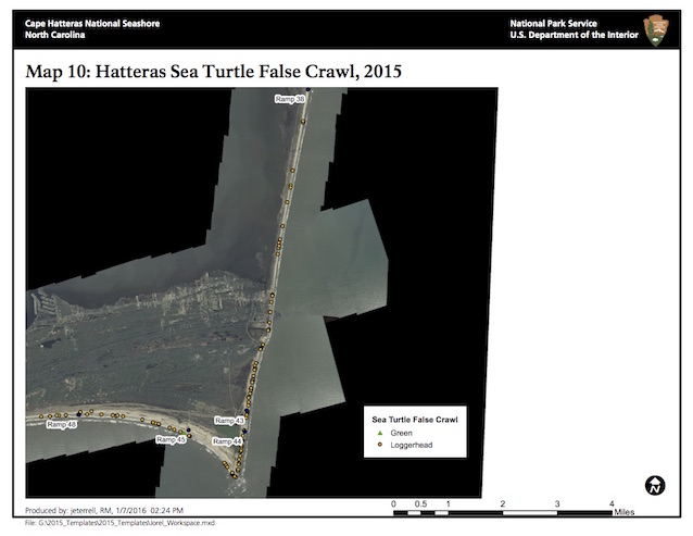Map 10: Hatteras Island Sea Turtle False Crawls, 2015 Map 10: Hatteras Island Sea Turtle False Crawls, 2015