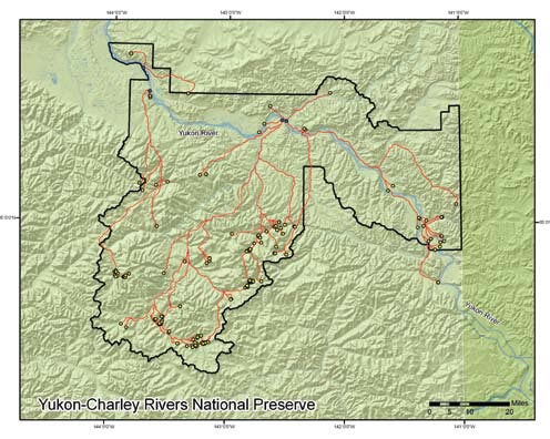 Potential travel routes between prehistoric sites.