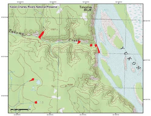 Possible site locations as predicted by model. Possible site locations as predicted by model.