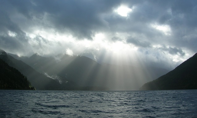 Dramatic clouds over Lake Crescent 