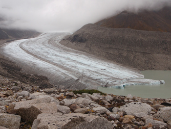 Tatina glacier terminus and lake Tatina glacier terminus and lake