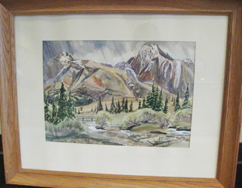 painting of mountains
